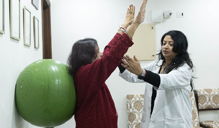 The state-of-the-art Physiotherapy facilities at Elderly care home in India with balance training equipment.