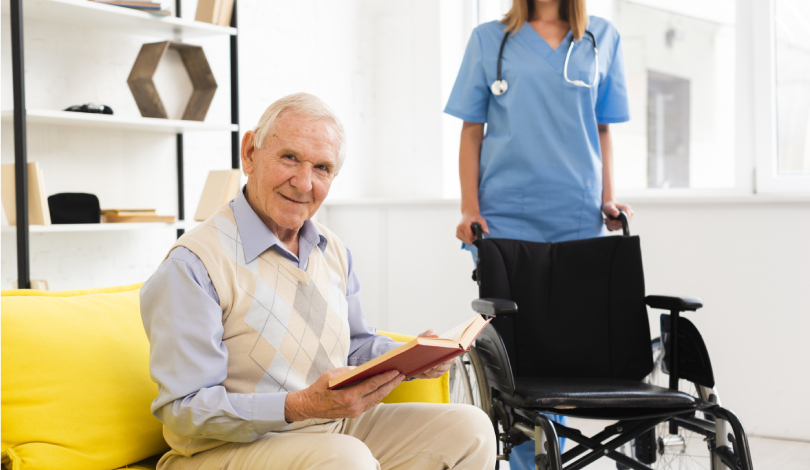 Seniors enjoying a recreational activity in a living facility